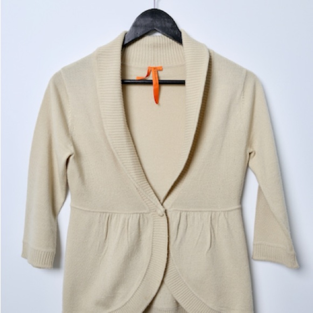 BCBGeneration Cream Shawl Collar Cardigan